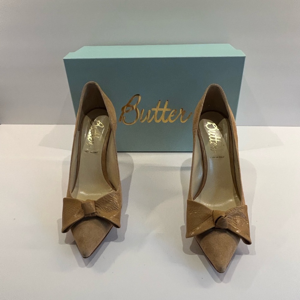 Butter Tan Bow Detail Heels
